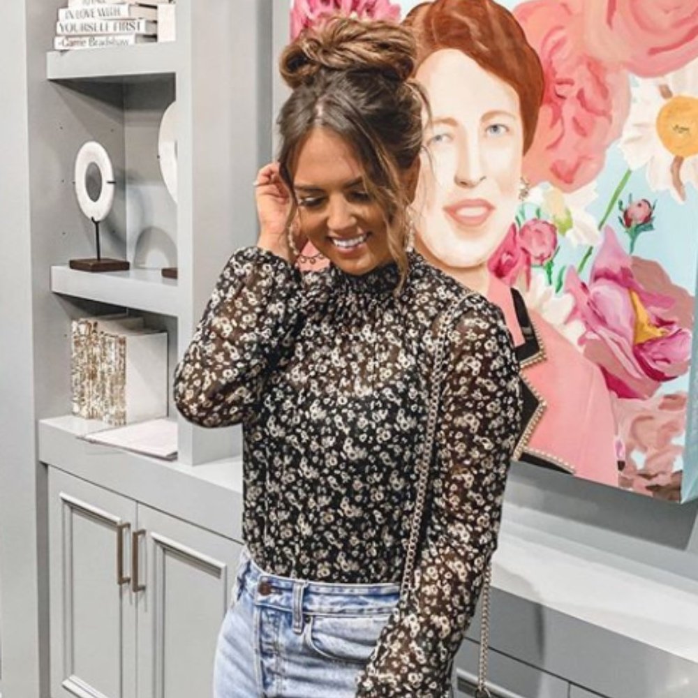 High Neck Floral Top